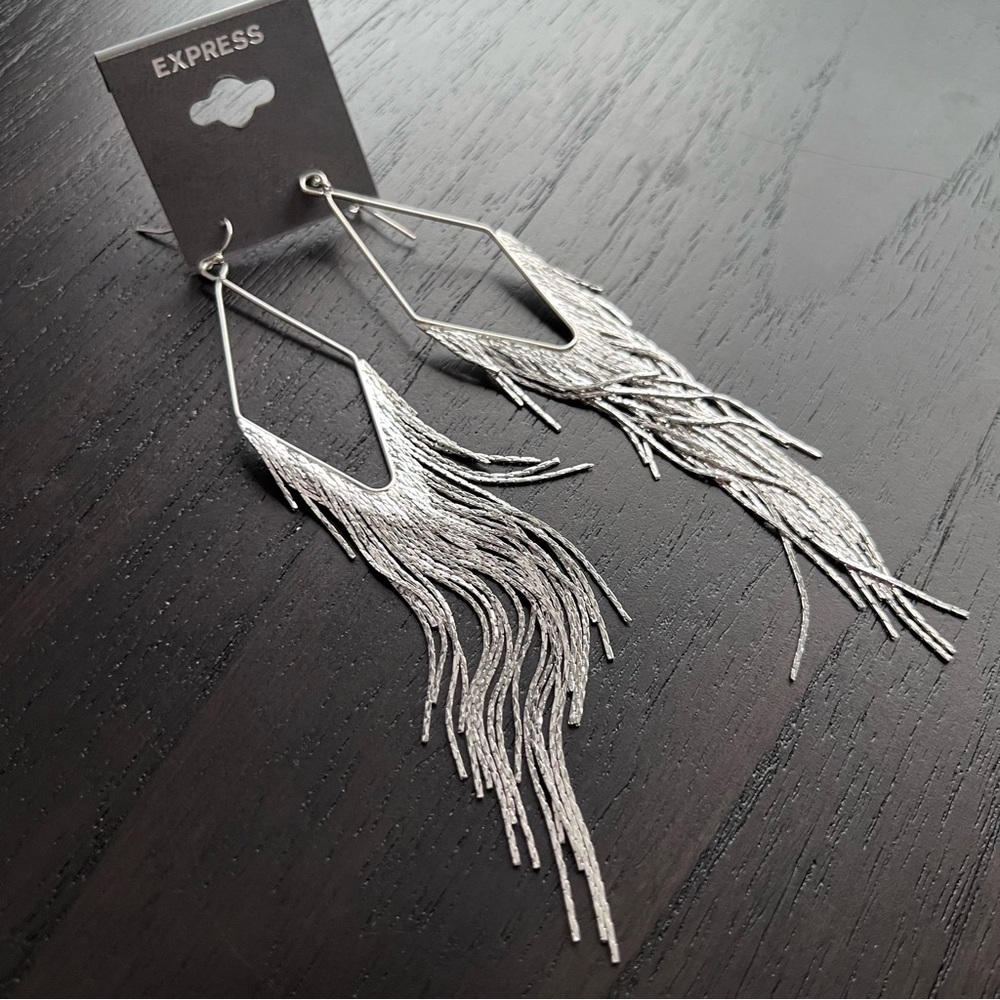 Express Metallic Fringe Earrings